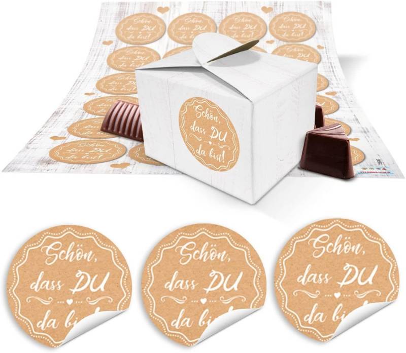 Logbuch-Verlag Geschenkbox 24 kleine beige weiß creme-farbene Geschenkschachteln Spitze SCHÖN von Logbuch-Verlag