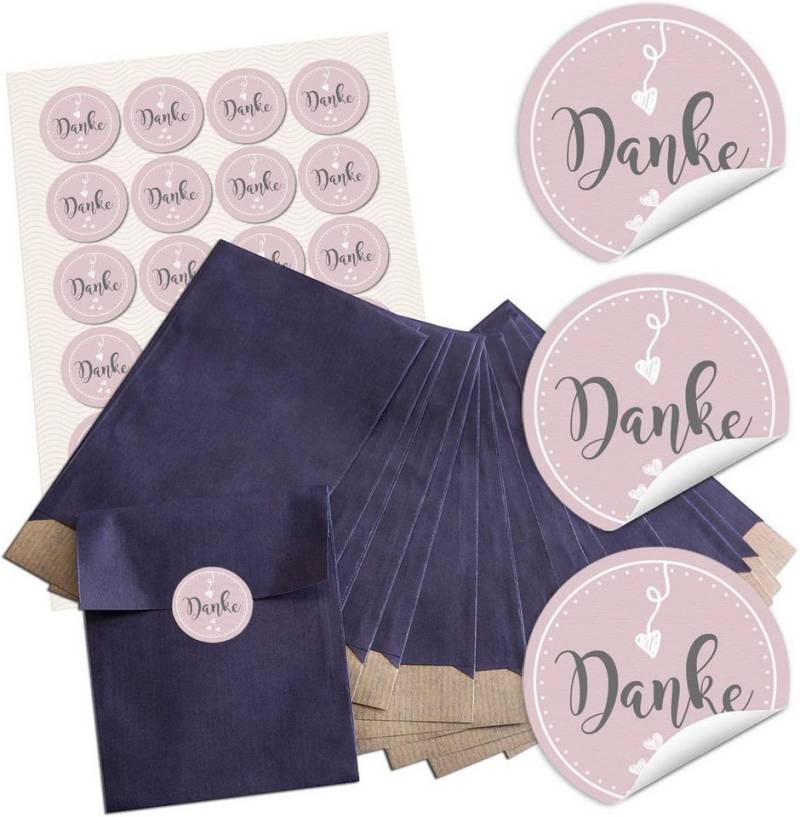 Logbuch-Verlag Geschenkbox 24 kleine blaue Papiertüten Geschenktüten für give-aways Mitgebsel 13 von Logbuch-Verlag