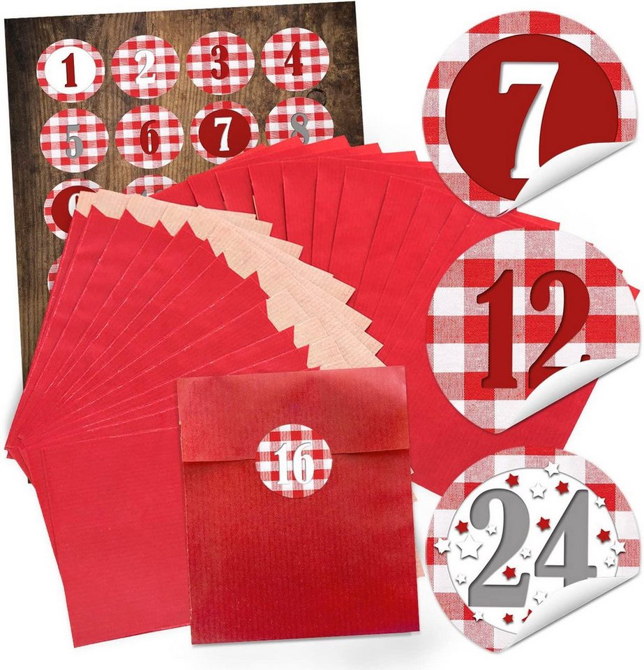 Logbuch-Verlag Geschenkbox 24 rote Weihnachtstüten 13 x 18 cm + Aufkleber mit Weihnachtswünschen Logbuch-Verlag Geschenkbox 24 rote Weihnachtstüten 13 x 18 cm + Aufkleber mit Weihnachtswünschen von Logbuch-Verlag