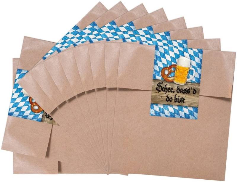 Logbuch-Verlag Geschenkbox 25 braune Papiertüten 13 x 18 cm + Banderole „Schön, dass du da bist“ von Logbuch-Verlag