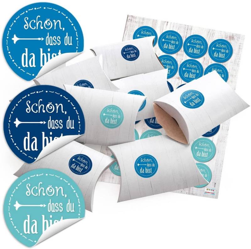 Logbuch-Verlag Geschenkbox 48 kleine Geschenkschachteln Geschenk-Boxen Kartons Holz Optik weiß von Logbuch-Verlag