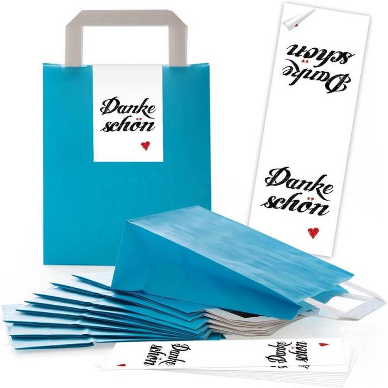 Logbuch-Verlag Geschenkbox 5 blaue Papiertüten Papier-Tragetaschen Henkel-Tüten Boden 18 x 8 x 22 von Logbuch-Verlag