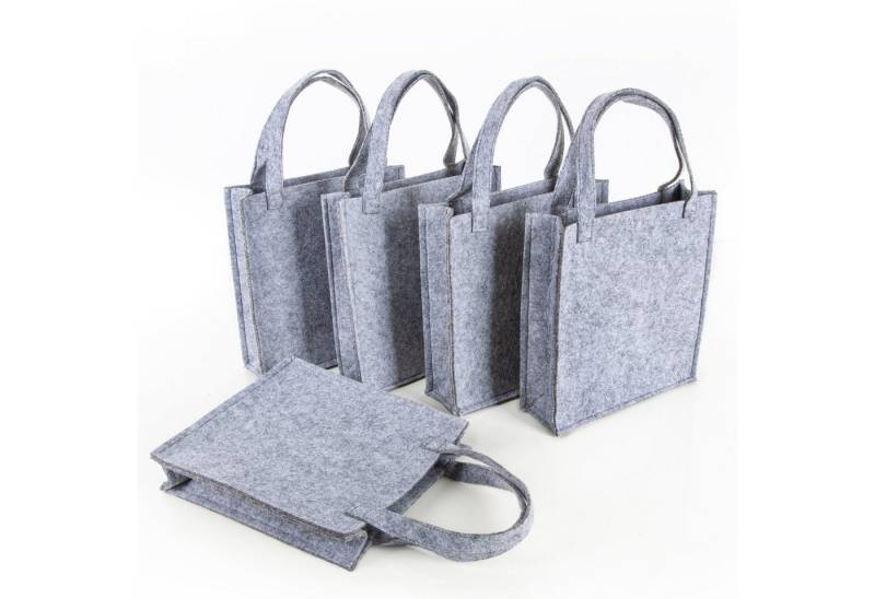 Logbuch-Verlag Geschenkbox 5 graue Geschenktaschen Filztasche 18 x 20 x 5 cm (Set, 5 St) von Logbuch-Verlag