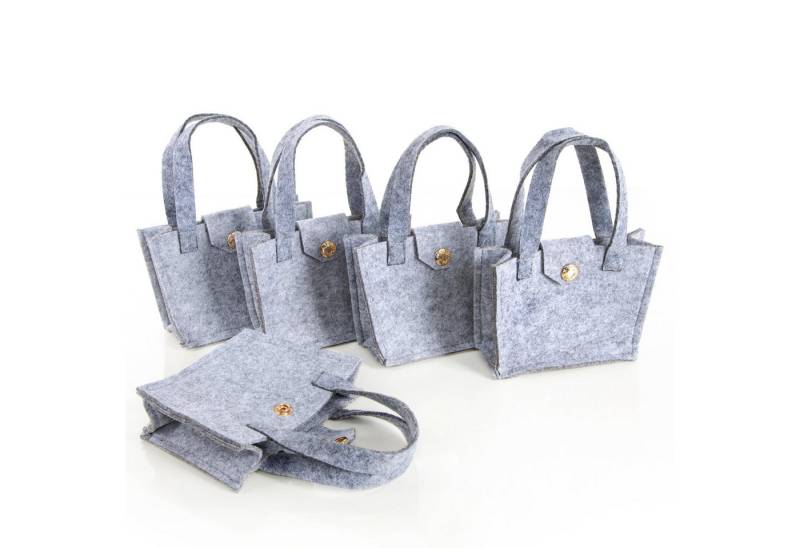 Logbuch-Verlag Geschenkbox 5 kleine Filz Taschen grau 15x11cm Mini Trachtentasche von Logbuch-Verlag