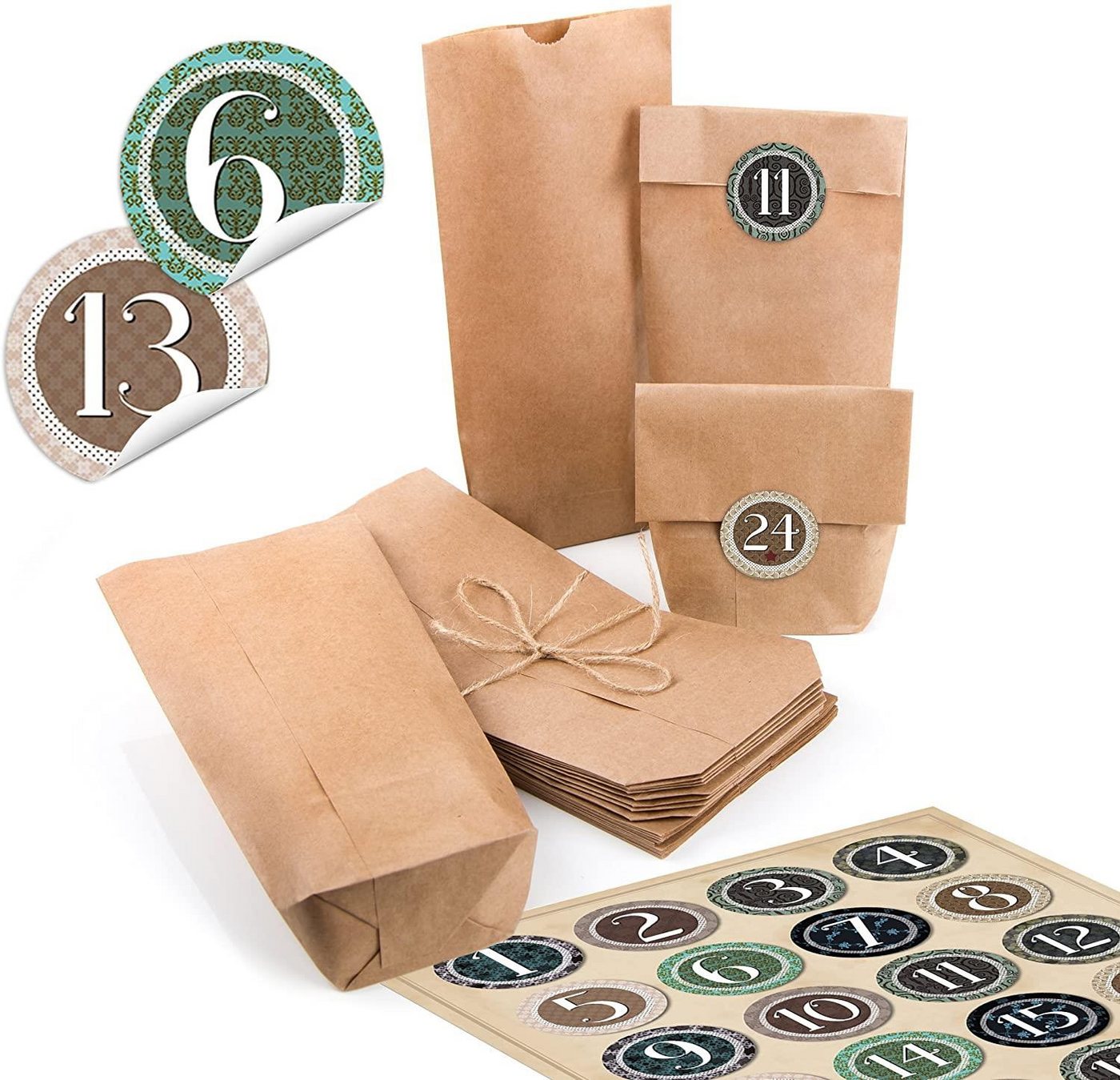 Logbuch-Verlag Geschenkbox Adventskalender zum Befüllen - kleine braune Papiertüten 10,7 x 22 cm Logbuch-Verlag Geschenkbox Adventskalender zum Befüllen - kleine braune Papiertüten 10,7 x 22 cm von Logbuch-Verlag