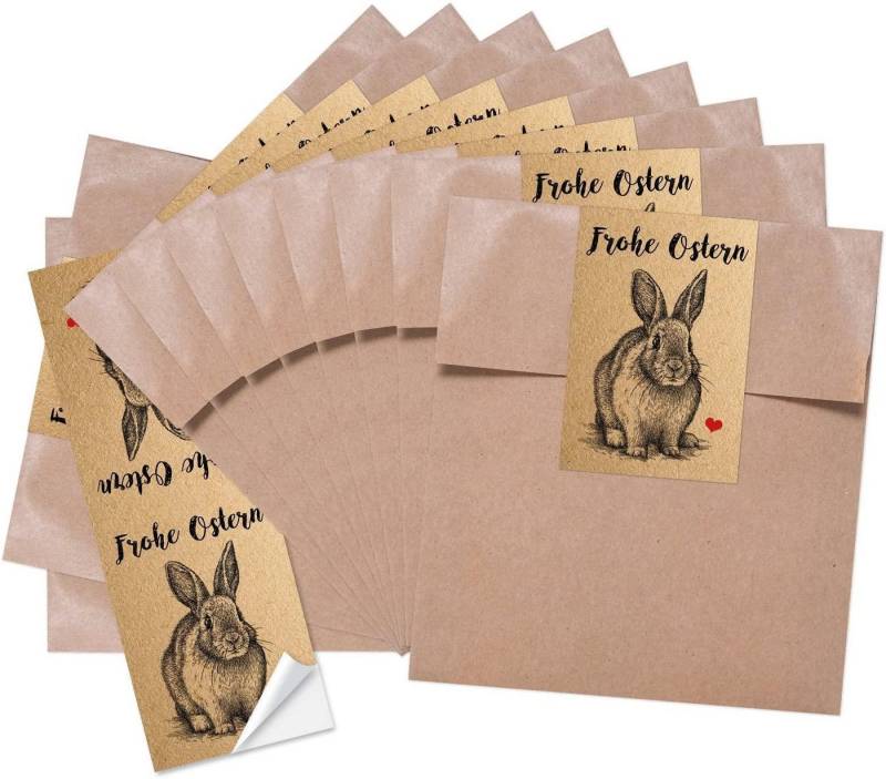 Logbuch-Verlag Geschenkbox Braune Ostertüten 13 x 18 cm + Oster-Banderolen „Frohe Ostern“ – von Logbuch-Verlag