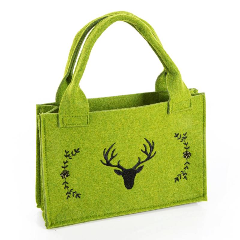 Logbuch-Verlag Geschenkbox Filztasche grün Hirsch Geweih 21x14x6cm rustikal bayerisch von Logbuch-Verlag