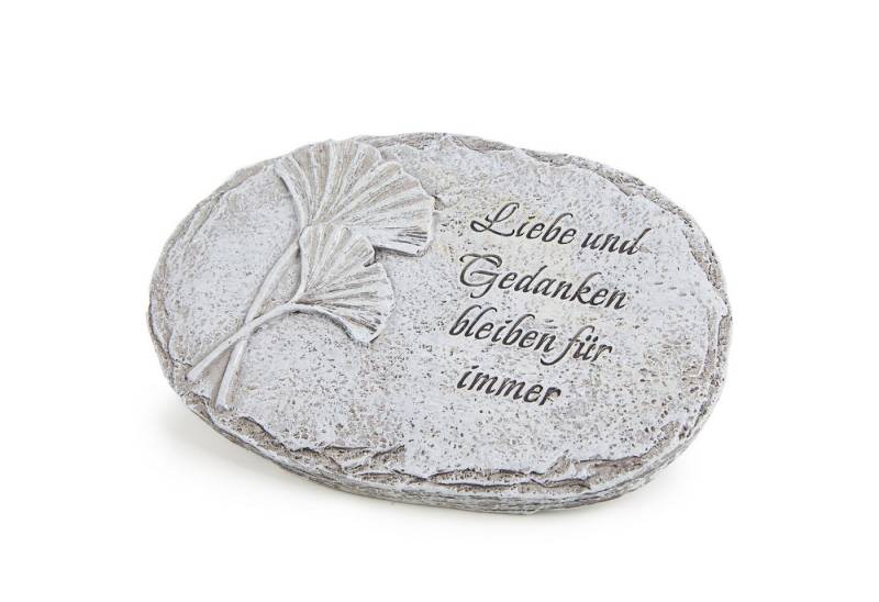 Logbuch-Verlag Geschenkbox Grabschmuck Stein mit Text 17 x 11 x 7 cm (1 St), silber hellgrau frostsicher von Logbuch-Verlag