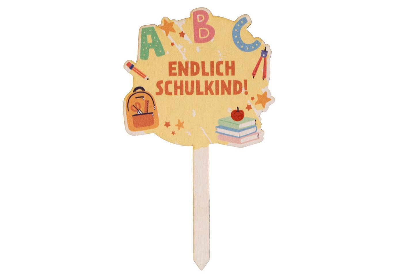 Logbuch-Verlag Geschenkbox Tortendeko für Junge & Mädchen Endlich Schulkind" (1 St), erster Schultag Cake Topper aus Holz" von Logbuch-Verlag