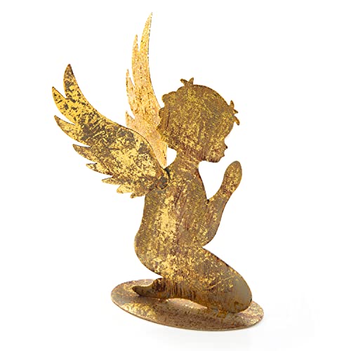 Logbuch-Verlag Goldfarbener Engel Figur Schutzengel Weihnachten 16 cm Gold Weihnachtsengel Geschenk zum Hinstellen von Logbuch-Verlag