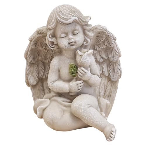 Logbuch-Verlag Grabengel sitzend mit Rose grau 9,5x8x12 cm aus Poly – Grabdekoration für Friedhof & Gedenkstätten Logbuch-Verlag Grabengel sitzend mit Rose grau 9,5x8x12 cm aus Poly – Grabdekoration für Friedhof & Gedenkstätten von Logbuch-Verlag