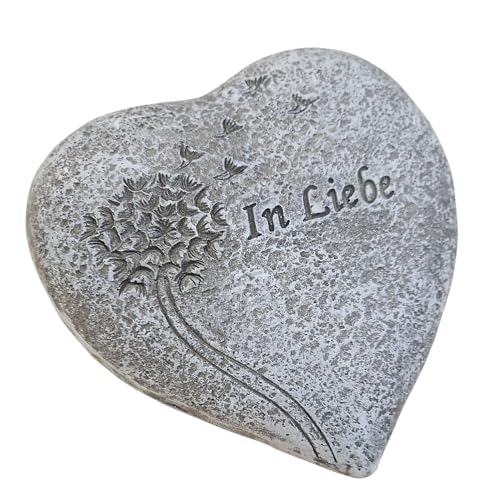 Logbuch-Verlag Grabherz „In Liebe“ mit Pusteblume grau 9x9x5 cm aus Polyresin – kleine Grabdeko für Gedenken und Erinnerung Logbuch-Verlag Grabherz „In Liebe“ mit Pusteblume grau 9x9x5 cm aus Polyresin – kleine Grabdeko für Gedenken und Erinnerung von Logbuch-Verlag