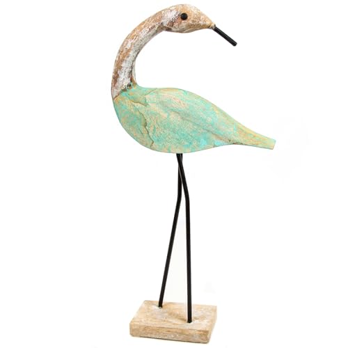 Logbuch-Verlag Große Storch Figur aus Holz 42 cm hoch Geschenk zur Geburt oder Geburtstag Deko maritim von Logbuch-Verlag