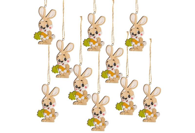 Logbuch-Verlag Dekofigur 10 Holzhasen Osteranhänger Natur bunt - Osterdeko natürlich kleines Logbuch-Verlag Dekofigur 10 Holzhasen Osteranhänger Natur bunt - Osterdeko natürlich kleines von Logbuch-Verlag