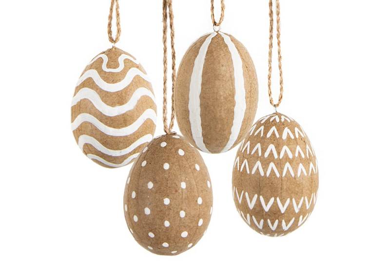 Logbuch-Verlag Dekofigur 4 Ostereier zum Aufhängen braun weiß Natur Osterdeko Pappmaché Eier Logbuch-Verlag Dekofigur 4 Ostereier zum Aufhängen braun weiß Natur Osterdeko Pappmaché Eier von Logbuch-Verlag