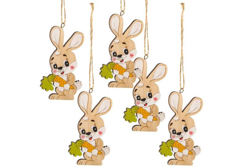 Logbuch-Verlag Dekofigur 5 Osterhasen aus Holz 9 cm natur braun - kleines Ostergeschenk Logbuch-Verlag Dekofigur 5 Osterhasen aus Holz 9 cm natur braun - kleines Ostergeschenk von Logbuch-Verlag
