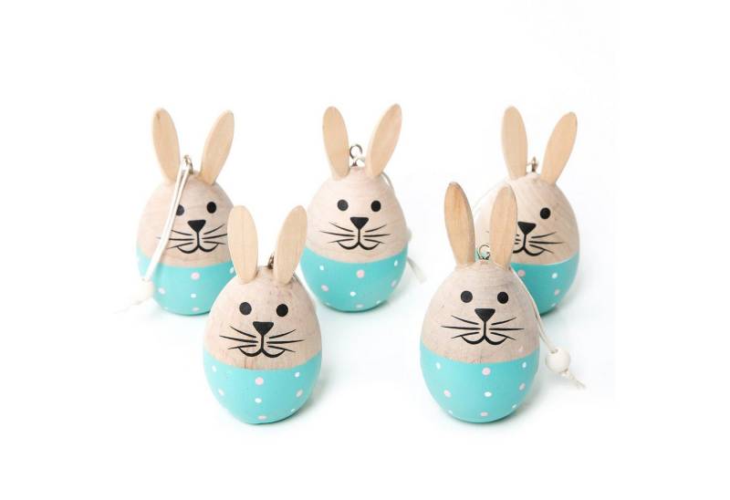 Logbuch-Verlag Dekofigur 5 Osterhasen zum Aufhängen 7,5 cm türkis natur - Osterschmuck Logbuch-Verlag Dekofigur 5 Osterhasen zum Aufhängen 7,5 cm türkis natur - Osterschmuck von Logbuch-Verlag
