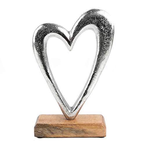 Logbuch-Verlag Herz Figur Metall Holz 21 cm Deko Geschenk Hochzeit Jahrestag Valentinstag Herzfigur zum Hinstellen Logbuch-Verlag Herz Figur Metall Holz 21 cm Deko Geschenk Hochzeit Jahrestag Valentinstag Herzfigur zum Hinstellen von Logbuch-Verlag