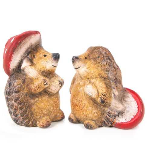 Logbuch-Verlag 2 kleine Deko Igel Igelfiguren Set mit Fliegenpilz braun rot Herbst Dekoration Gartendeko aus Terrakotta 8,5 cm Logbuch-Verlag 2 kleine Deko Igel Igelfiguren Set mit Fliegenpilz braun rot Herbst Dekoration Gartendeko aus Terrakotta 8,5 cm von Logbuch-Verlag