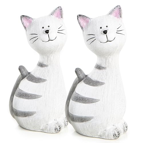 Logbuch-Verlag 2 Katzen Deko Keramik Figuren Paar Geschenk 18 + 23 cm Geburtstag Liebespaar weiß rosa Logbuch-Verlag 2 Katzen Deko Keramik Figuren Paar Geschenk 18 + 23 cm Geburtstag Liebespaar weiß rosa von Logbuch-Verlag