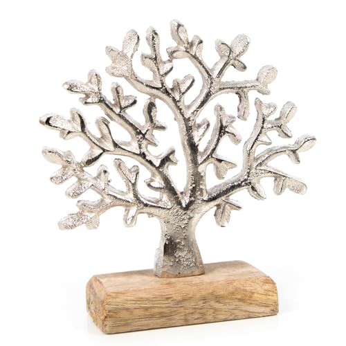 Logbuch-Verlag Kleiner Deko Lebensbaum aus Aluminium & Holz Silber Baum des Lebens Geschenk Liebe 13 cm Logbuch-Verlag Kleiner Deko Lebensbaum aus Aluminium & Holz Silber Baum des Lebens Geschenk Liebe 13 cm von Logbuch-Verlag