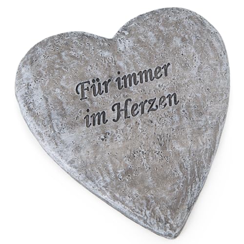 Logbuch-Verlag Kleiner Gedenkstein Für Immer im Herzen Grabherz in Stein-Optik grau Grabdekoration wetterfest 11,5 x 12,5 x 1 cm Logbuch-Verlag Kleiner Gedenkstein Für Immer im Herzen Grabherz in Stein-Optik grau Grabdekoration wetterfest 11,5 x 12,5 x 1 cm von Logbuch-Verlag