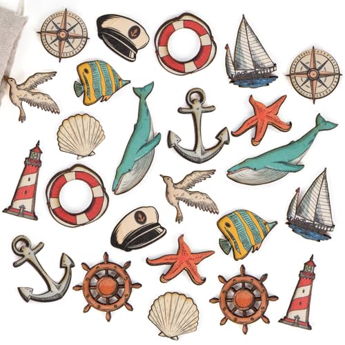 Logbuch-Verlag Maritime Deko zum Basteln 24 Holz Streuteile Tischdekoration Bastelzubehör Sommer Urlaub Reise Geschenke 3-5 cm Logbuch-Verlag Maritime Deko zum Basteln 24 Holz Streuteile Tischdekoration Bastelzubehör Sommer Urlaub Reise Geschenke 3-5 cm von Logbuch-Verlag