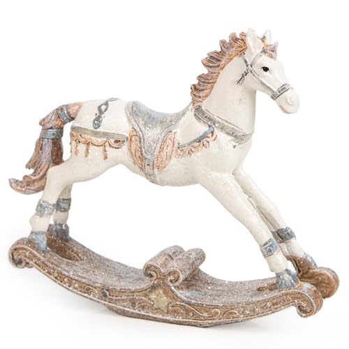 Logbuch-Verlag Nostalgie Schaukelpferd Figur weiß grau Vintage Dekofigur Weihnachten 16 x 14 cm Logbuch-Verlag Nostalgie Schaukelpferd Figur weiß grau Vintage Dekofigur Weihnachten 16 x 14 cm von Logbuch-Verlag