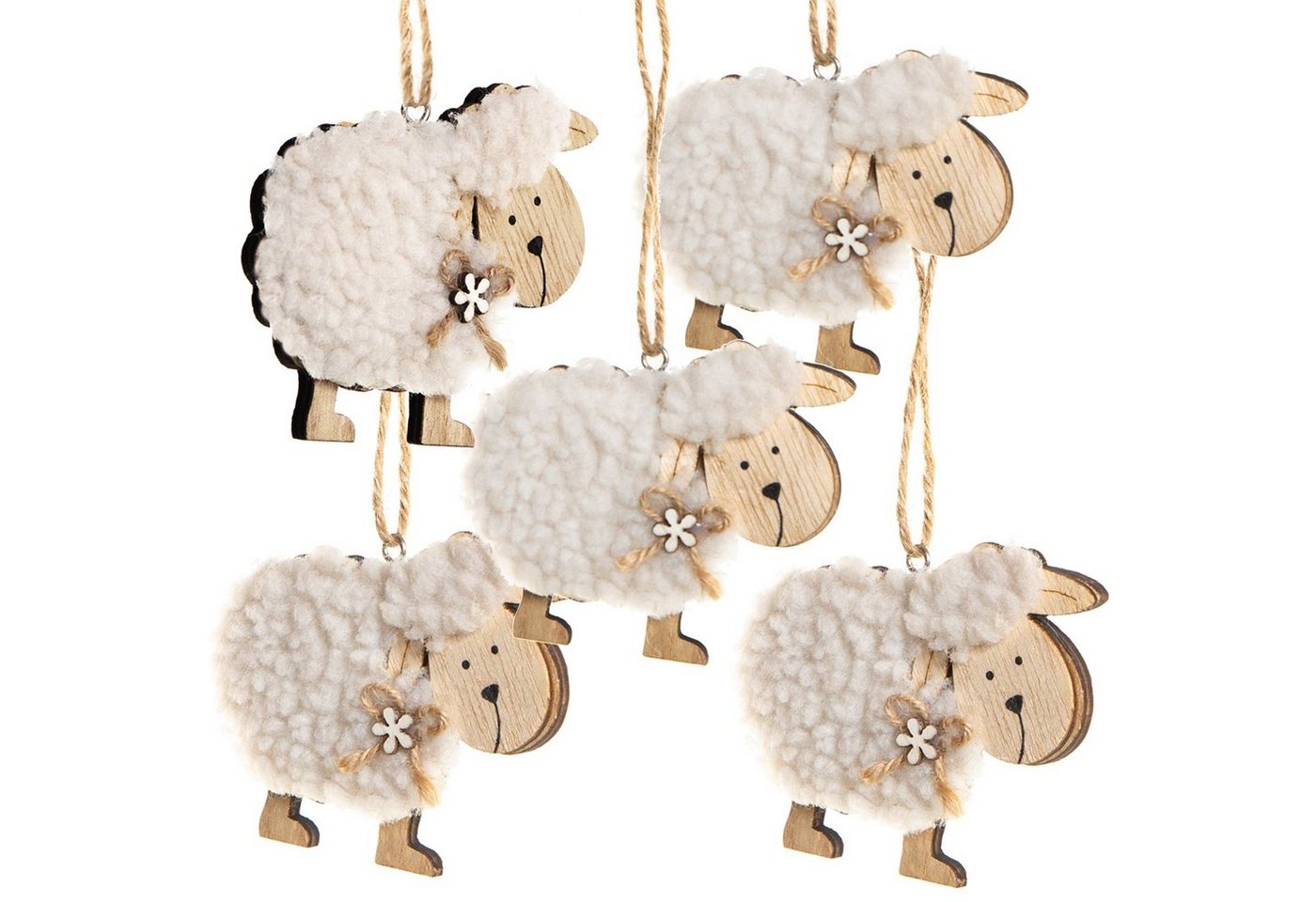 Logbuch-Verlag Osternest 5 Osteranhänger Schafe 9 cm mit Schnur, zum Aufhängen Osterdeko Schäfchen Deko Ostern aus Holz Logbuch-Verlag Osternest 5 Osteranhänger Schafe 9 cm mit Schnur, zum Aufhängen Osterdeko Schäfchen Deko Ostern aus Holz von Logbuch-Verlag