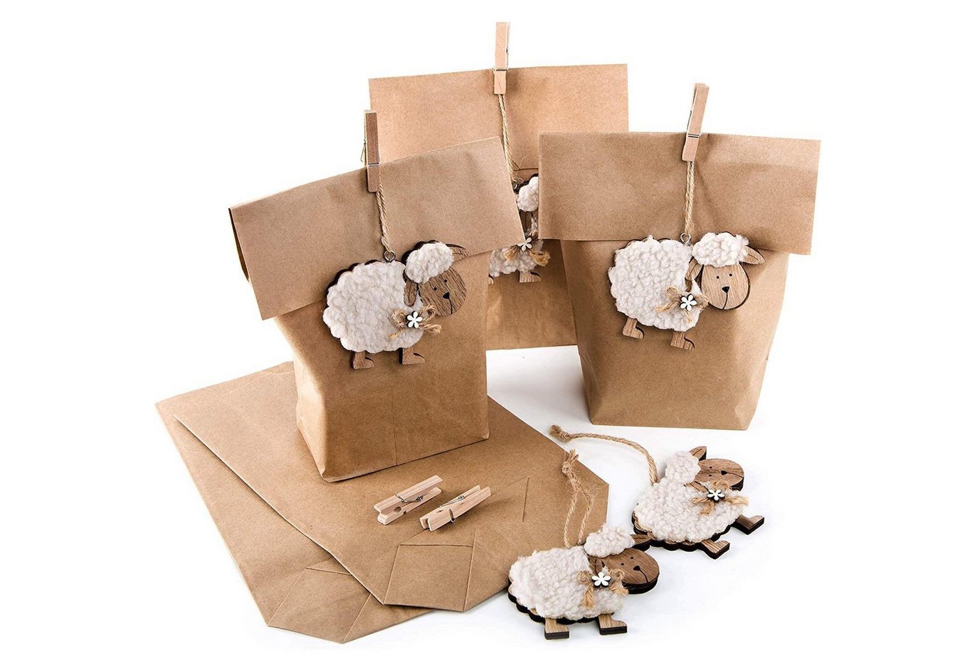 Logbuch-Verlag Dekostern Set Osterverpackung: 5 Papiertüte braun 16,5 x 26 cm + 5 Schafe Holz Logbuch-Verlag Dekostern Set Osterverpackung: 5 Papiertüte braun 16,5 x 26 cm + 5 Schafe Holz von Logbuch-Verlag
