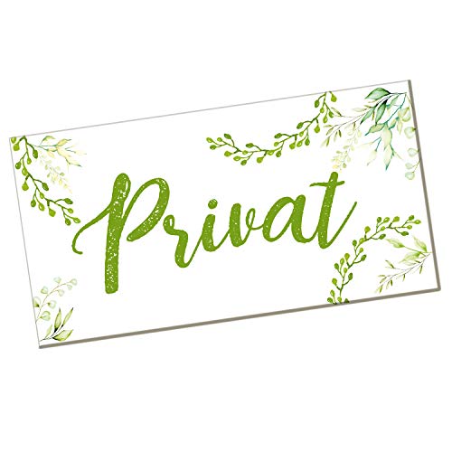 Logbuch-Verlag Privat Schild grün weiß 20 x 10 cm - Türschild Privat-Schild Hinweisschild Warnschild selbstklebend für Büro Praxis Geschäft Personal von Logbuch-Verlag