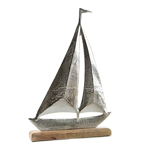 Logbuch-Verlag Segelboot Figur aus Metall & Holz Silber 26 cm Segelschiff Hochzeit Geburtstag Geschenk für Segler Logbuch-Verlag Segelboot Figur aus Metall & Holz Silber 26 cm Segelschiff Hochzeit Geburtstag Geschenk für Segler von Logbuch-Verlag