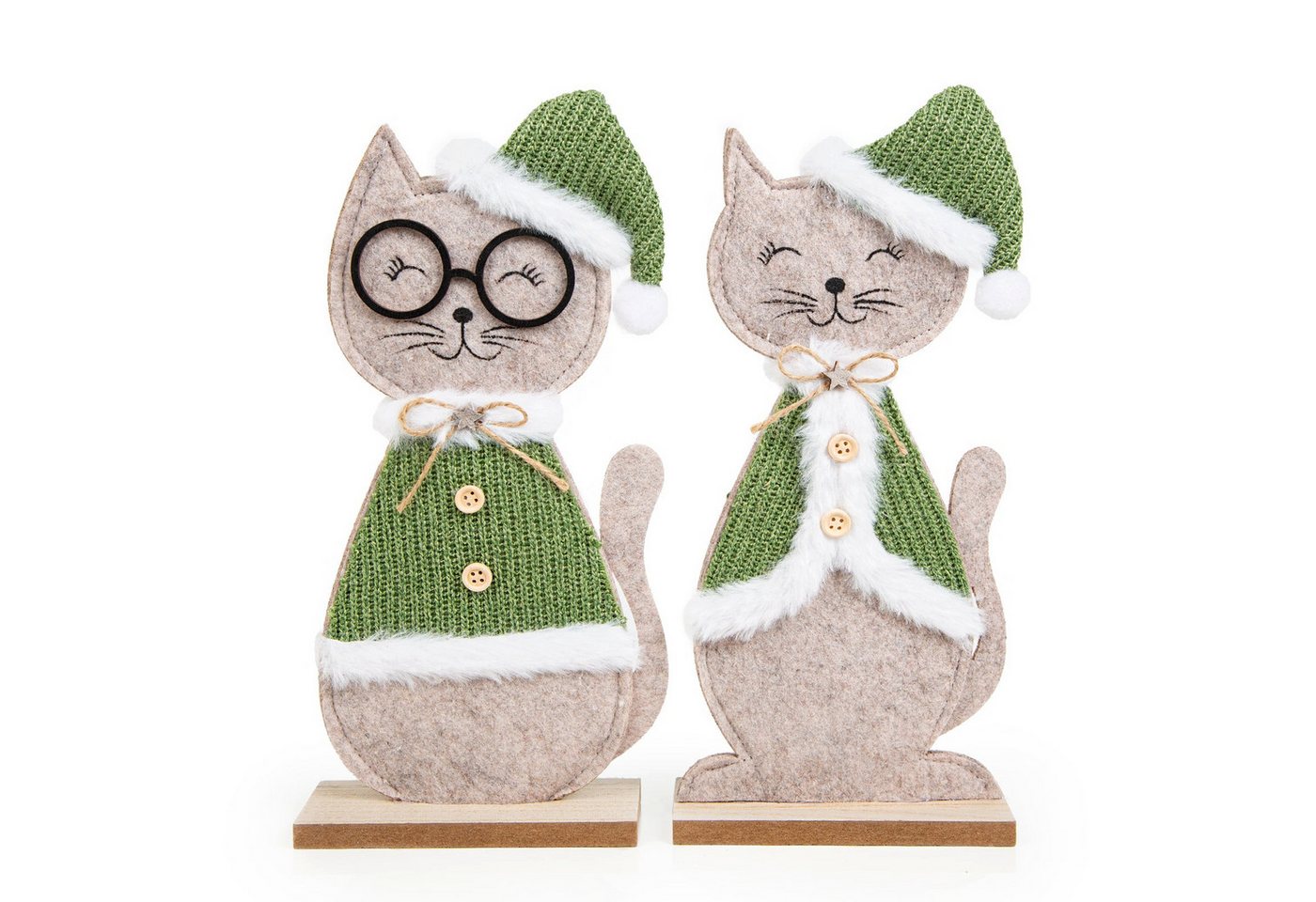 Logbuch-Verlag Streudeko Weihnachtskatzen Set - 2 Katzen Figuren grün grau Dekofiguren 26 cm Logbuch-Verlag Streudeko Weihnachtskatzen Set - 2 Katzen Figuren grün grau Dekofiguren 26 cm von Logbuch-Verlag