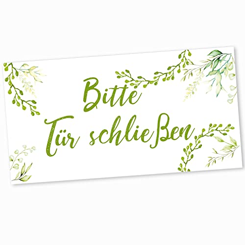 Logbuch-Verlag Türschild Bitte Tür schließen grün weiß floral Hinweisschild Türe Firma Restaurant Praxis 20 x 10 cm Logbuch-Verlag Türschild Bitte Tür schließen grün weiß floral Hinweisschild Türe Firma Restaurant Praxis 20 x 10 cm von Logbuch-Verlag