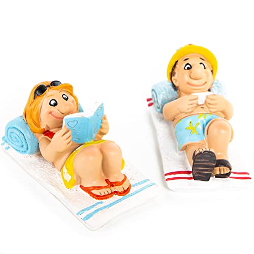 Logbuch-Verlag Urlauber Paar Figuren - Touristen Pärchen Mann + Frau in Badekleidung - Strand Urlaub Deko Badezimmer Baddeko von Logbuch-Verlag