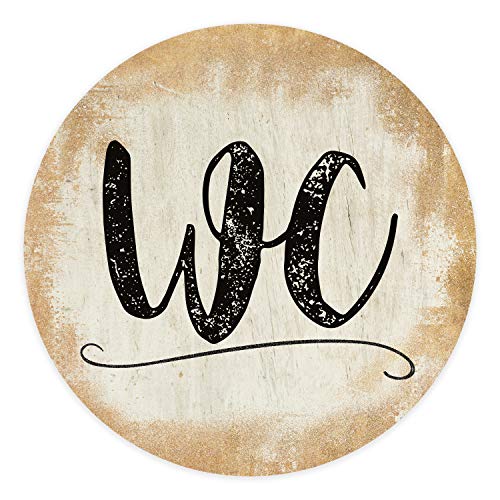 Logbuch-Verlag WC-Schild Türschild WC Aluminium gold schwarz Kloschild Metallschild Toilettenschild Toilette selbstklebend 15,5 cm von Logbuch-Verlag