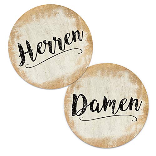 Logbuch-Verlag WC Schilder Set Türschild WC Herren + Damen Gold SCHWARZ Kloschild ALU Metallschild Toilettenschild Toilette von Logbuch-Verlag