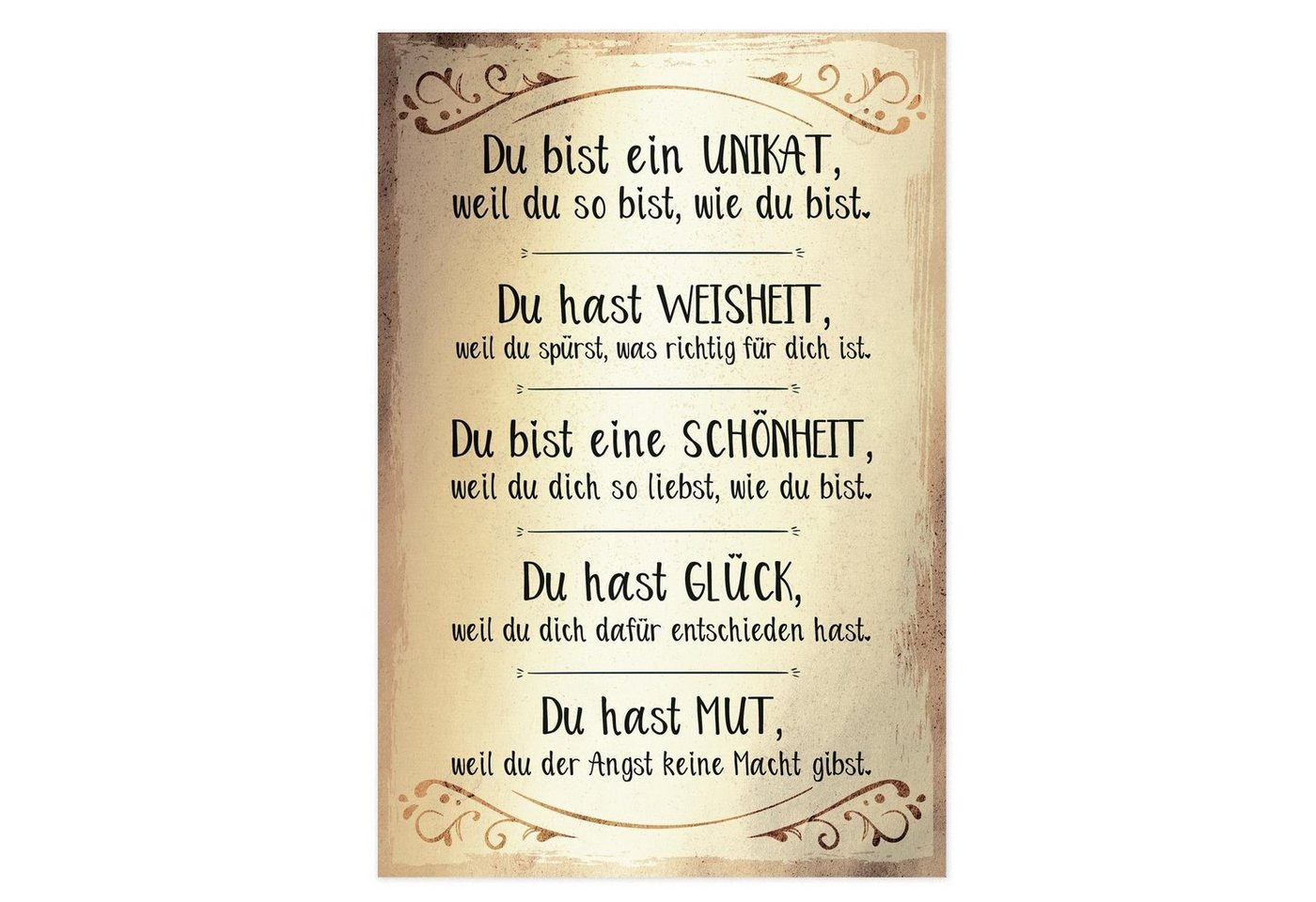 Logbuch-Verlag Wanddekoobjekt Wandbild goldfarben aus Alu Dibond A4 Motivation (1 St), Sprüche Statements - Deko Geschenk von Logbuch-Verlag