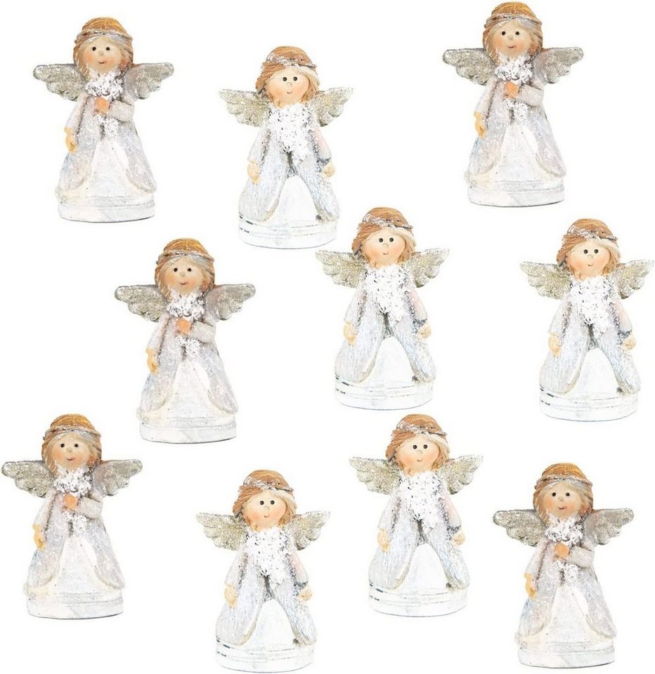 Logbuch-Verlag Weihnachtsfigur 10 Engel Figuren - Schutzengel Glücksbringer 4 cm (10 St) von Logbuch-Verlag