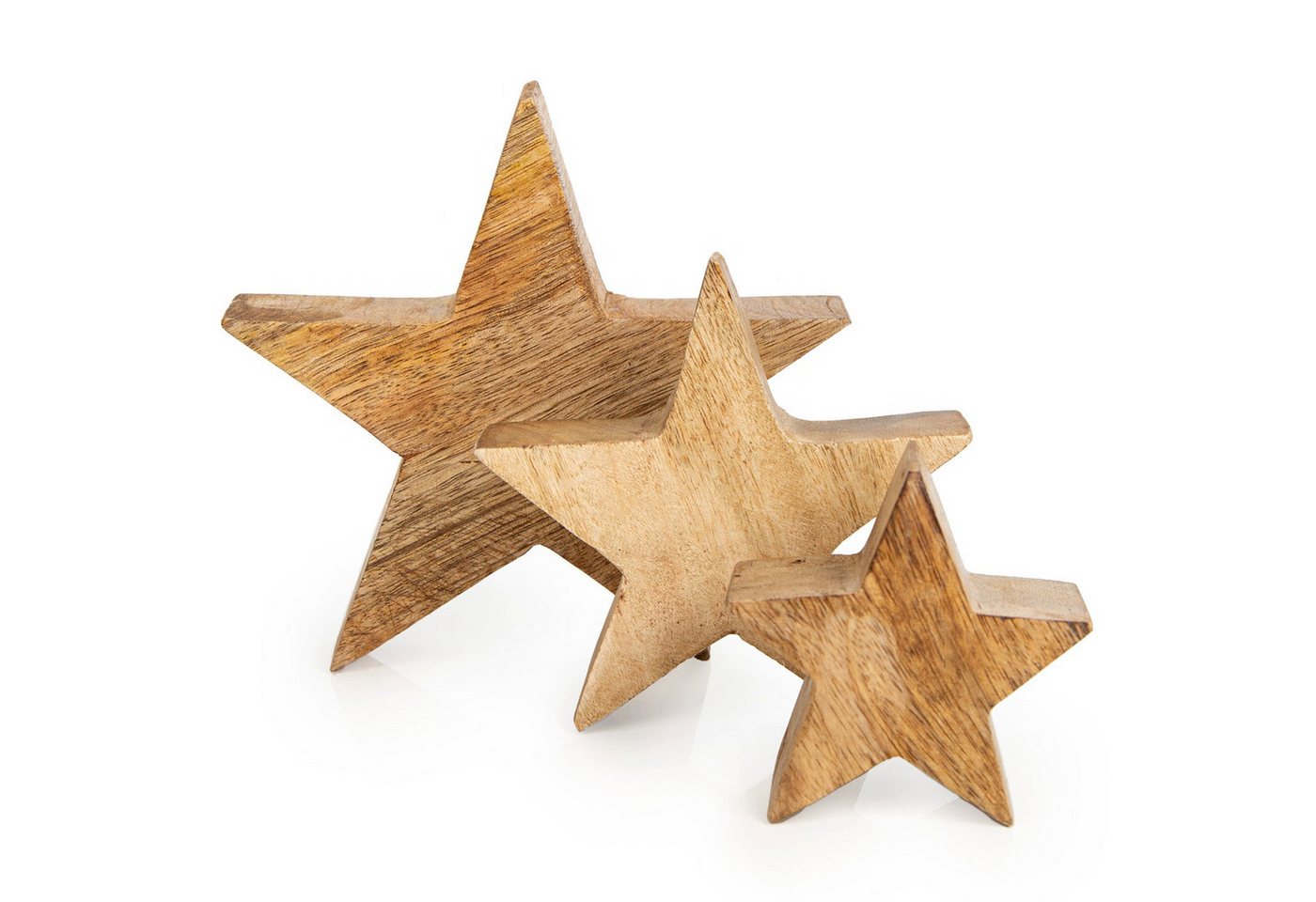 Logbuch-Verlag Weihnachtsfigur 3 massive Sterne aus Holz - Weihnachtsdeko Set 10-20 cm braun Logbuch-Verlag Weihnachtsfigur 3 massive Sterne aus Holz - Weihnachtsdeko Set 10-20 cm braun von Logbuch-Verlag