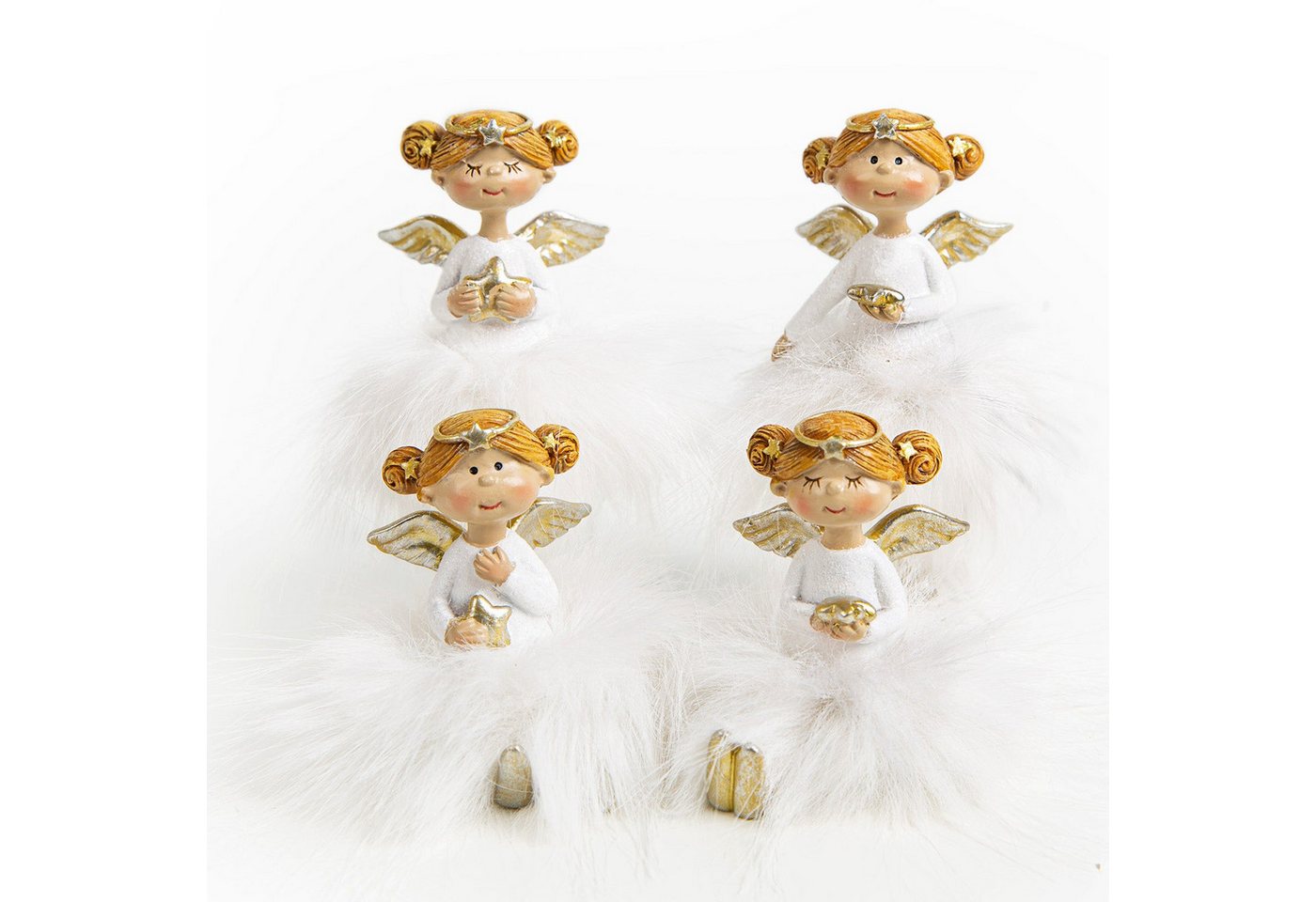 Logbuch-Verlag Engelfigur 4 Engel mit Federkleid weiß gold Schutzengel Kommunion 10 cm Logbuch-Verlag Engelfigur 4 Engel mit Federkleid weiß gold Schutzengel Kommunion 10 cm von Logbuch-Verlag