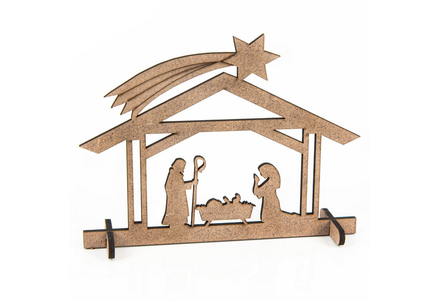 Logbuch-Verlag Krippen-Zubehör 9 Krippen Miniaturen aus Holz - Tischkrippe kleine Krippenfiguren zum von Logbuch-Verlag