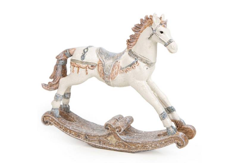 Logbuch-Verlag Weihnachtsfigur Nostalgie Schaukelpferd Figur - weiß grau vintage Dekofigur 16 x 14 cm Logbuch-Verlag Weihnachtsfigur Nostalgie Schaukelpferd Figur - weiß grau vintage Dekofigur 16 x 14 cm von Logbuch-Verlag