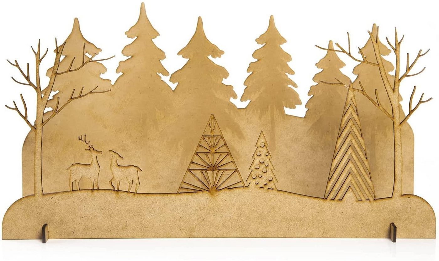 Logbuch-Verlag Weihnachtsfigur Wald Landschaft Silhouette aus Holz - 41 cm (1 St) von Logbuch-Verlag