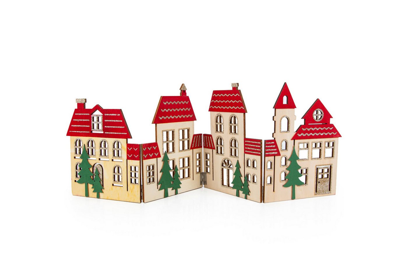 Logbuch-Verlag Weihnachtsfigur Weihnachtliche Häuserzeile rot grün - aus Holz 60 x 20 cm Dekoleiste Logbuch-Verlag Weihnachtsfigur Weihnachtliche Häuserzeile rot grün - aus Holz 60 x 20 cm Dekoleiste von Logbuch-Verlag