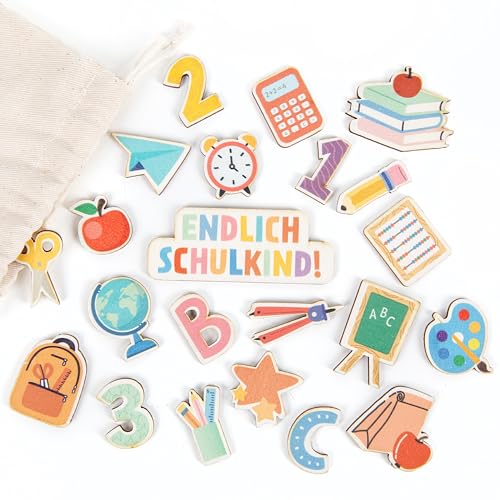 Logbuch-Verlag erster Schultag Einschulung Tischdeko Vorschule Schule Einschulungsfeier Deko Set 24-TLG bunt Schultüte basteln von Logbuch-Verlag