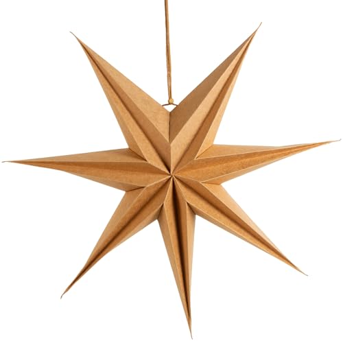 Logbuch-Verlag großer Weihnachtsstern aus Kraftpapier braun Papierstern Weihnachtsdekoration Fenster Deko Weihnachten 45 cm von Logbuch-Verlag