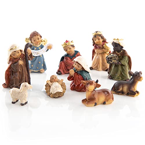 Logbuch-Verlag kleine Weihnachtskrippe Tischkrippe mit 10 Krippen Figuren 2,5-5,5 cm Krippenfiguren zum Hinstellen Logbuch-Verlag kleine Weihnachtskrippe Tischkrippe mit 10 Krippen Figuren 2,5-5,5 cm Krippenfiguren zum Hinstellen von Logbuch-Verlag