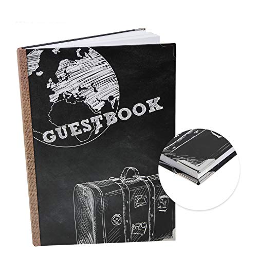 Logbuch-Verlag leeres Gästebuch GUESTBOOK schwarz weiß DIN A4 international - Gäste Buch zum Einschreiben Hotel Ferienwohnung von Logbuch-Verlag