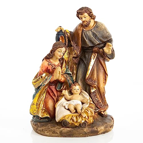 Logbuch-Verlag realistische Weihnachtskrippe Ikone Maria Josef Jesukind - weihnachtliche Krippenfigur 19 cm von Logbuch-Verlag